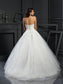 Sweetheart Long Sleeveless Ball Gown Beading Tulle Wedding Dresses