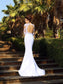 Applique Long Scoop Sleeves Sheath/Column Long Chiffon Wedding Dresses