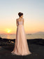 Sleeveless Bateau A-Line/Princess Lace Long Chiffon Dresses