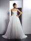 A-Line/Princess Sleeveless Straps Beading Long Spaghetti Tulle Wedding Dresses