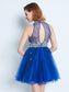 A-line/Princess High Neck Ruffles Sleeveless Short/Mini Net Homecoming Dresses Ryann Dress