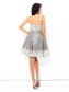 A-Line/Princess Sweetheart Lace Sleeveless Short Tulle Cocktail Josephine Dresses Homecoming Dresses