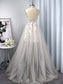 Sweep/Brush Sweetheart A-Line/Princess Tulle Applique Sleeveless Train Wedding Dresses