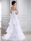 Sleeveless Strapless Beading Organza A-Line/Princess Long Wedding Dresses