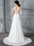 V-neck A-Line/Princess Train Sweep/Brush Sleeveless Chiffon Wedding Dresses
