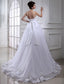 Long Gown Flower Strapless Ball Beading Hand-made Sleeveless Organza Wedding Dresses