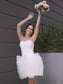 Ruched A-Line/Princess Organza Sweetheart Sleeveless Short/Mini Wedding Dresses