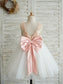 A-Line/Princess Knee-Length Sequin Sleeveless Tulle Scoop Flower Girl Dresses