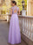 Scoop Floor-Length Sleeves A-Line/Princess Short Beading Chiffon Dresses
