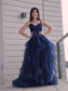 Tulle A-Line/Princess V-neck Layers Sleeveless Floor-Length Dresses