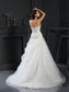 Gown Sleeveless Ruffles Ball Long Sweetheart Organza Wedding Dresses