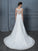 Court Train V-neck Lace Trumpet/Mermaid Sleeveless Tulle Wedding Dresses