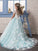 Scoop Short A-line/Princess Sleeves Floor-Length Lace Tulle Flower Girl Dresses