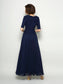 of Mother A-Line/Princess 1/2 Chiffon Long Sleeves V-neck the Bride Dresses