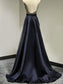 A-Line/Princess Halter Satin Sleeveless Floor-Length Beading Dresses