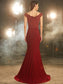 Trumpet/Mermaid Off-the-Shoulder Sleeveless Spandex Lace Sweep/Brush Train Dresses
