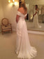 Off-the-Shoulder Ruffles Sleeveless Train Sweep/Brush A-Line/Princess Chiffon Wedding Dresses