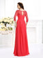 Sleeves A-Line/Princess Scoop 3/4 Beading Long Chiffon Dresses