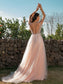 Straps Sequin Tulle A-Line/Princess Sleeveless Sweep/Brush Train Dresses