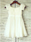 Square Tea-Length A-line/Princess Chiffon Ruched Sleeves Short Flower Girl Dresses