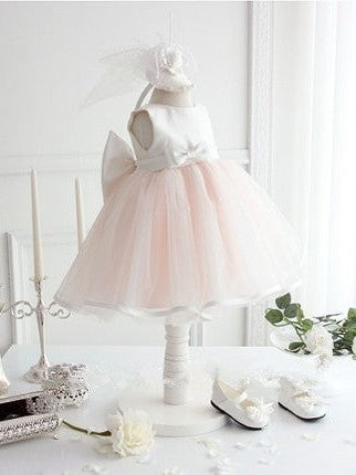 Jewel Ball Gown Bowknot Sleeveless Tea-Length Organza Dresses