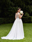 Train Scoop Sleeveless Court A-Line/Princess Lace Tulle Wedding Dresses
