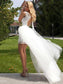 Floor-Length Sheath/Column Scoop Sleeveless Lace Tulle Wedding Dresses