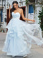 Applique Tulle A-Line/Princess Sweetheart Sleeveless Floor-Length Dresses