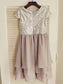 Sequin Short Sleeves Jewel A-line/Princess Long Chiffon Dresses