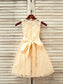 A-Line/Princess Sleeveless Scoop Sash/Ribbon/Belt Tea-Length Lace Flower Girl Dresses