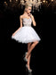 Beading Sweetheart Sleeveless A-Line/Princess Short Net Cocktail Dresses
