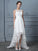 Scoop Sleeveless A-Line/Princess Asymmetrical Lace Wedding Dresses