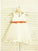 Flower A-line/Princess V-neck Hand-made Sleeveless Tulle Tea-Length Flower Girl Dresses