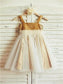 Sleeveless Tea-Length Straps A-line/Princess Ruffles Sequins Spaghetti Flower Girl Dresses
