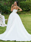 Lace Sweep/Brush Ruffles Gown Sleeveless Ball V-neck Train Wedding Dresses