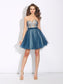Homecoming Dresses A-Line/Princess Sweetheart Ruffles Sleeveless Araceli Short Net Dresses