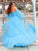 Long Applique Off-the-Shoulder A-Line/Princess Tulle Sleeves Floor-Length Dresses