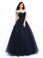 Long Sleeveless Beading Off-the-Shoulder Gown Ball Net Quinceanera Dresses