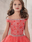 Beading Ball Gown Tulle Off-the-Shoulder Sleeveless Floor-Length Flower Girl Dresses