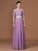 Floor-Length Lace 1/2 A-Line/Princess Off-the-Shoulder Sleeves Chiffon Bridesmaid Dress