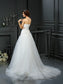 A-Line/Princess Sleeveless Long Beading Sweetheart Organza Wedding Dresses