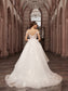 Sweep/Brush Applique Tulle Sleeveless Sweetheart A-Line/Princess Train Wedding Dresses