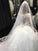 Scoop Cathedral Ball Sleeves Applique Long Gown Lace Train Tulle Wedding Dresses