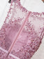 A-Line/Princess Sleeveless Scoop Floor-Length Tulle Beading Dresses