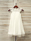 A-Line/Princess Scoop Chiffon Lace Tea-Length Sleeveless Flower Girl Dresses