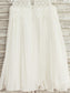 Sleeves Chiffon Short Scoop Lace A-Line/Princess Knee-Length Flower Girl Dresses