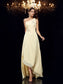 One-Shoulder High Sleeveless Beading A-Line/Princess Low Chiffon Dresses
