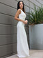 Ruched Crepe Straps Stretch Sleeveless Sheath/Column Floor-Length Wedding Dresses