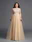 Scoop Sleeveless A-Line/Princess Net Rhinestone Long Plus Size Dresses
