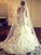 Lace Train Scoop Trumpet/Mermaid Sleeves Long Court Tulle Wedding Dresses